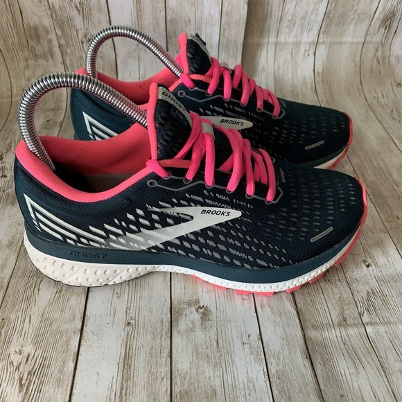 Brooks Shoes - Brooks Ghost 13 Running Sneaker Shoes Womens 7 Reflective Pond Pink Ice